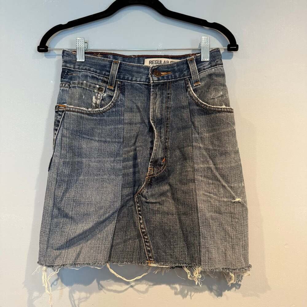 Levi's Recrafted Icon Medium Wash Denim Mini Skirt XS